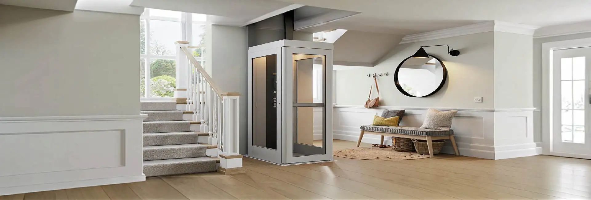 A modern design Home lift in a building